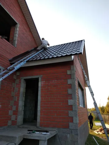 Строительство крыши кирпичного дома. Новохаритоново, Раменский район — фото 3