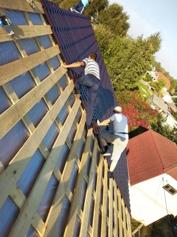 Строительство крыши кирпичного дома. Новохаритоново, Раменский район — фото 7